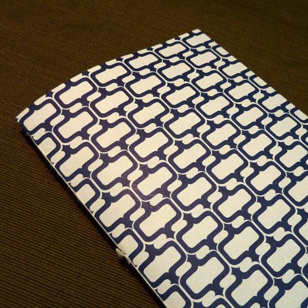 30 Day Paleo Diet Challenge Journal in Blue and White Parenthetical Pattern