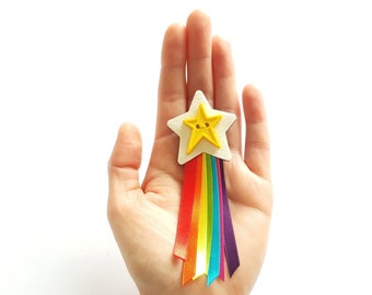 Shooting Star Rainbow Brooch