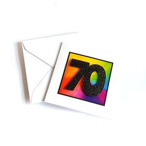 70th Birthday Card Age 70 Rainbow Birthday Card 画像 2