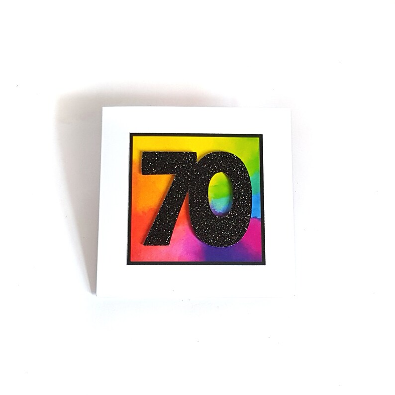 70th Birthday Card Age 70 Rainbow Birthday Card image 3