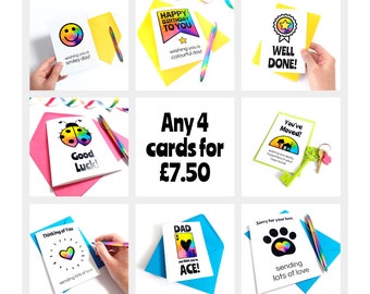 Pick and Mix Card Selection - Chose any 4 rainbow cards, get 1 FREE