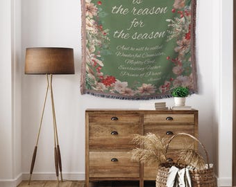 Christmas Woven Heirloom Blanket-Jesus is the Reason for the Season