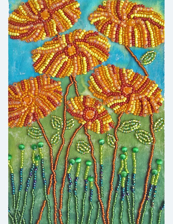 Bead Embroidery Kit Wildflower Design