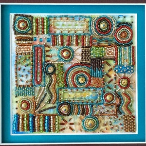 Turquoise Quilt Bead Embroidery Kit