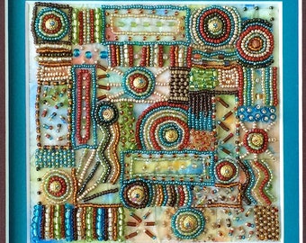 Turquoise Quilt Bead Embroidery Kit