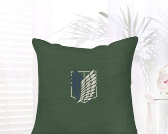 Attack on Titan Pillow, Shingeki no Kyojin Decor, Levi Ackerman Eren Yeager, Scout Regiment Wings of Freedom, Anime Gift, AOT Merch
