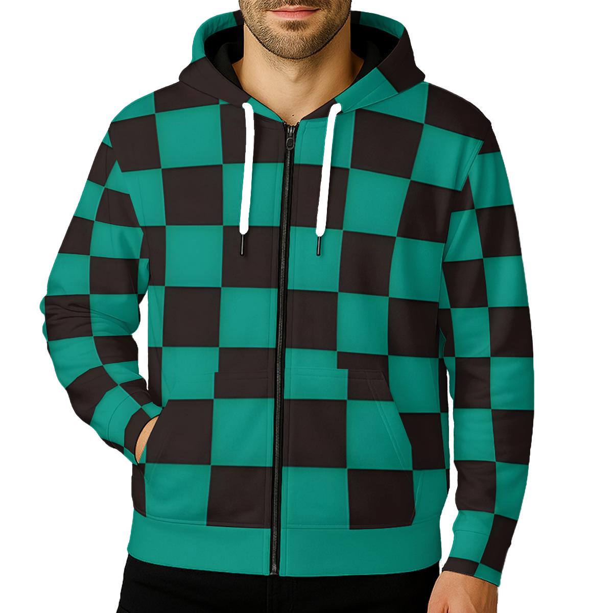 Tanjiro Kamado Zip-up Hoodie – Demon Slayer Unisex Hoodie XS–7XL