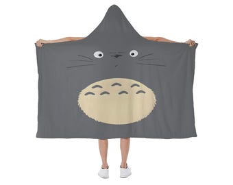 Totoro Hooded Blanket | Soft Fleece Lining, Ghibli Gift