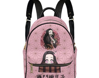 Mochila Nezuko Kamado – Mochila escolar de Demon Slayer / Mochila de estudiante de anime 26×13×27 cm / Lindo regalo de Nezuko