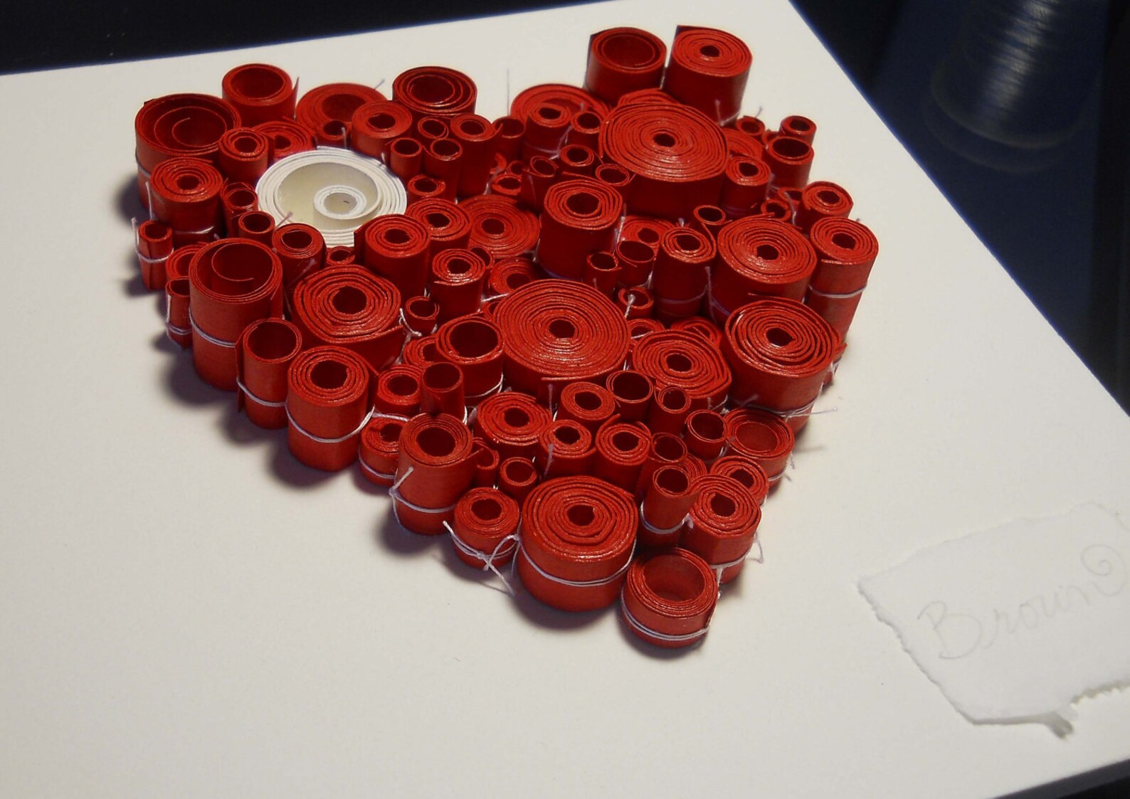 Heart rolled paper heart Original 3Dimensional paper fine Etsy