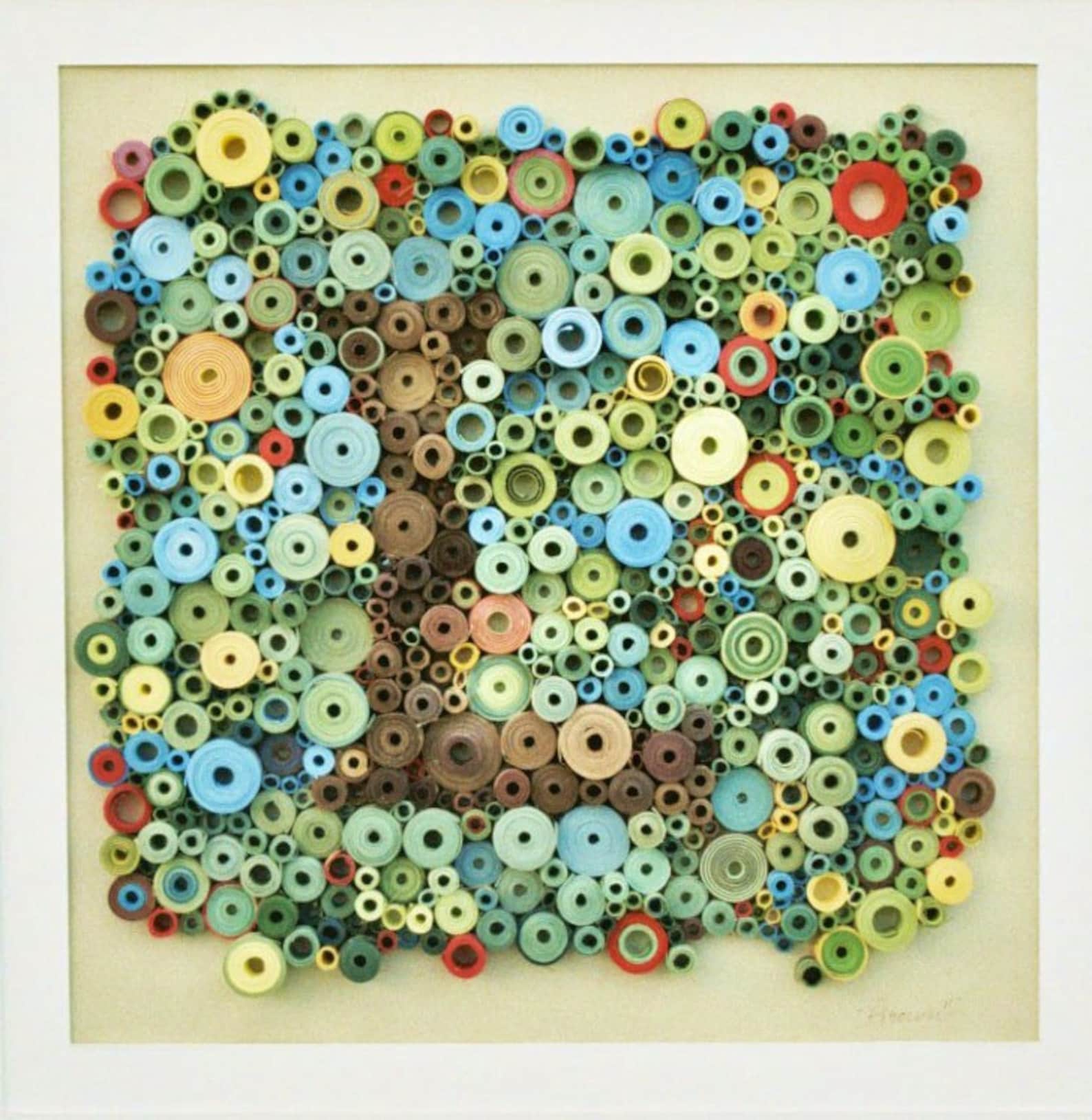 Modern wall art Original 3Dimensional paper art rolled Etsy