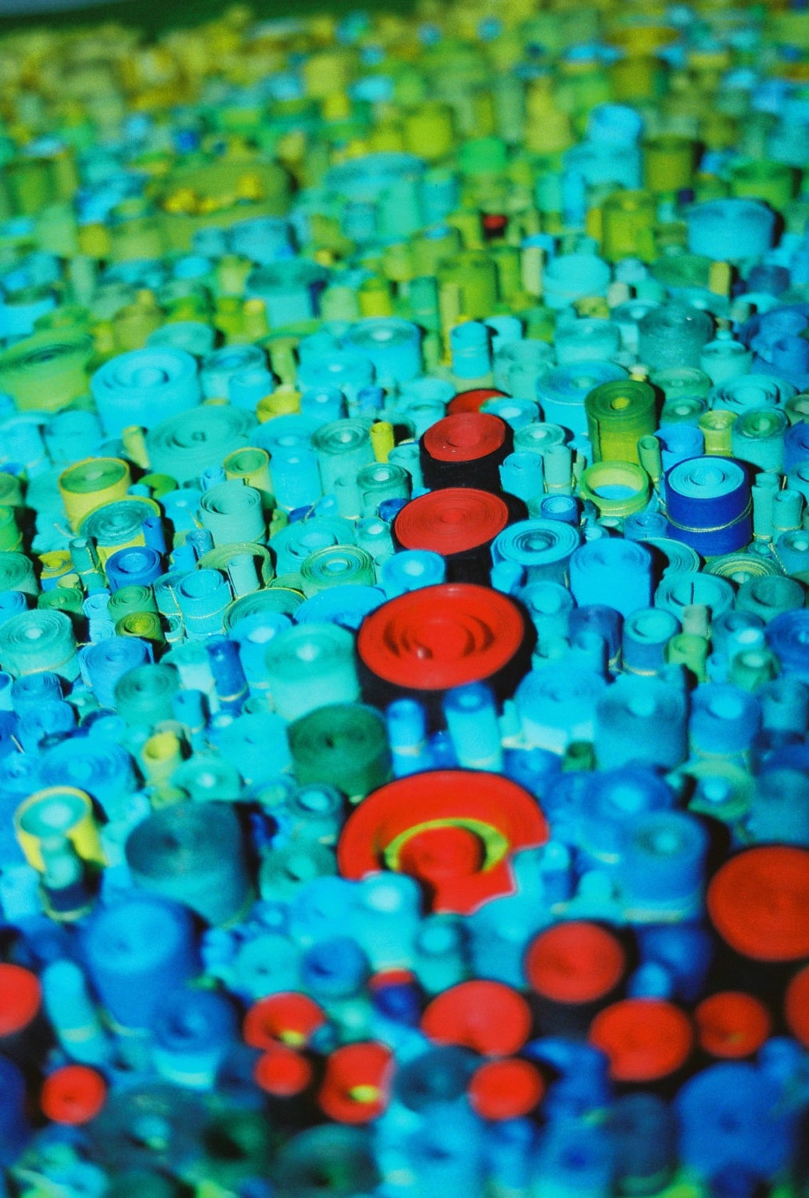 Bright Wall Art Paper Art Rolled Paper Art Textural Art Etsy