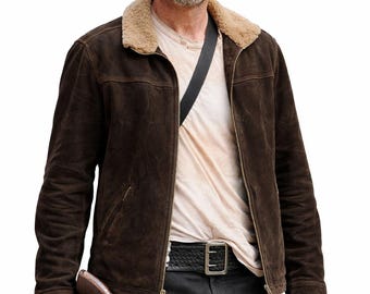 Rick Grimes Walking Dead seizoen 6 geïnspireerd suède leren jack heren | Handgemaakte cosplay-outfit