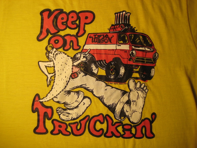 Vintage 70's t-shirt Keep on truckin' iron-on soft | Etsy