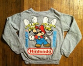 Vintage 1990 Nintendo Game Boy Mario Bros kid's sweatshirt, M-L