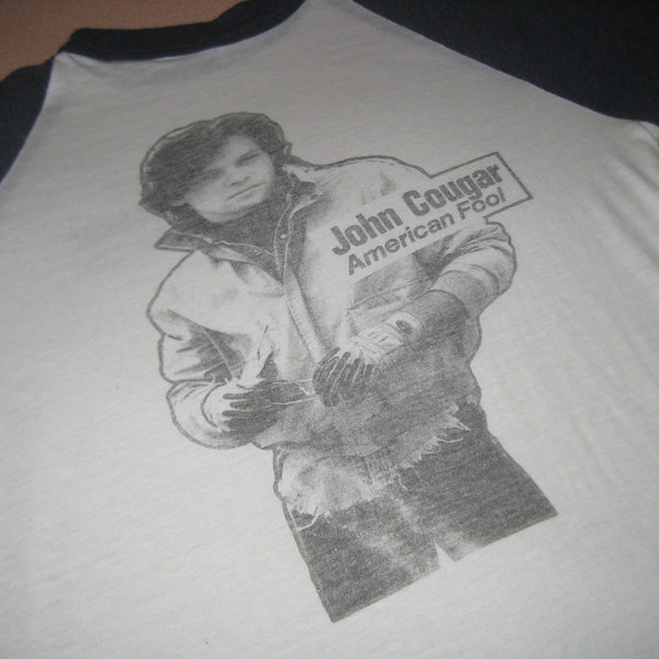 Vintage 1982 John Cougar (Mellencamp) raglan t-shirt, S-M