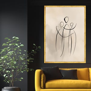 Minimalistische familielijncanvas, moderne abstracte print afbeelding 2