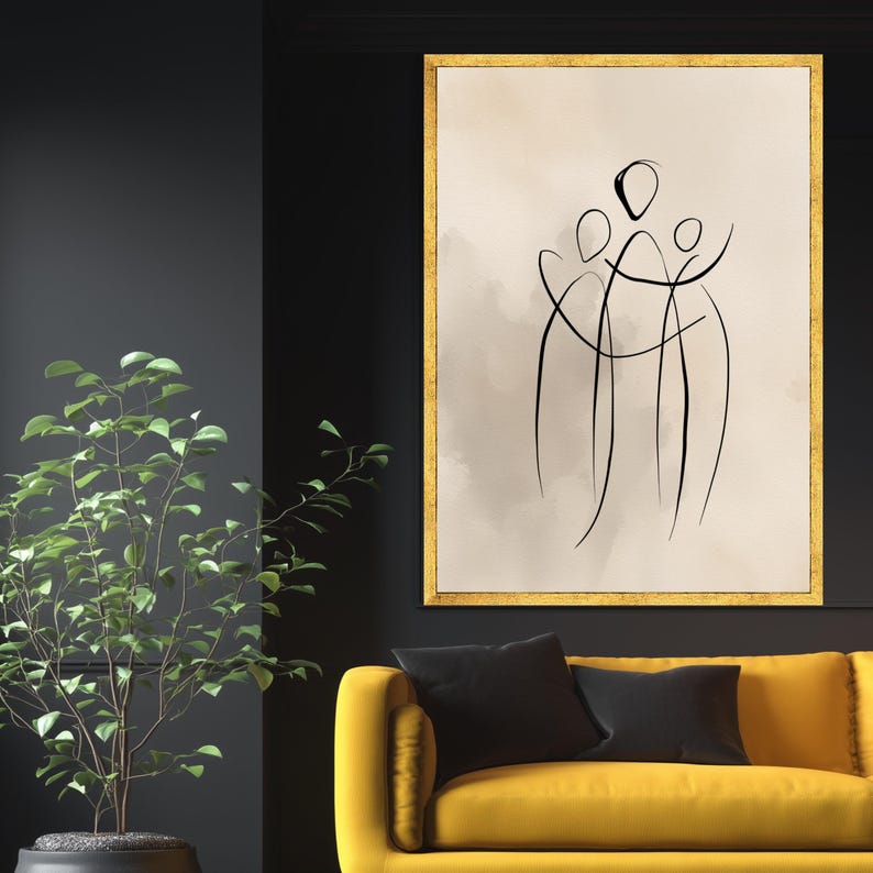 Minimalistische familielijncanvas, moderne abstracte print afbeelding 2