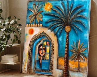 Iraqi Woman Portrait Canvas, Shanasheel Window Art Print