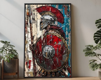 Ancient Roman Warrior Canvas Print, Gladiator Art, Ready to Hang