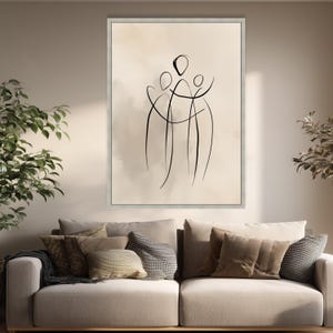 Minimalistische familielijncanvas, moderne abstracte print afbeelding 5