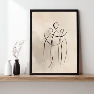 Minimalistische familielijncanvas, moderne abstracte print afbeelding 4