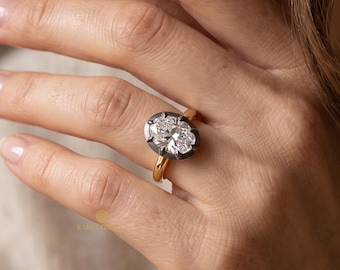 3ct Georgian Setting Victorian Style Oval Engagement Ring, IGI Certified