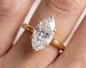 Marquise 3tcw Lab Grown Diamond Classic Engagement Ring, Custom Made Ring , IGI Certified