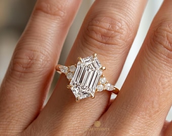 3ct Antique Dutch Marquise Lab Grown Diamond Engagement Ring, Claw Prongs, Ring For Women