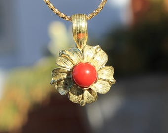 18kyg Coral Flower Pendant