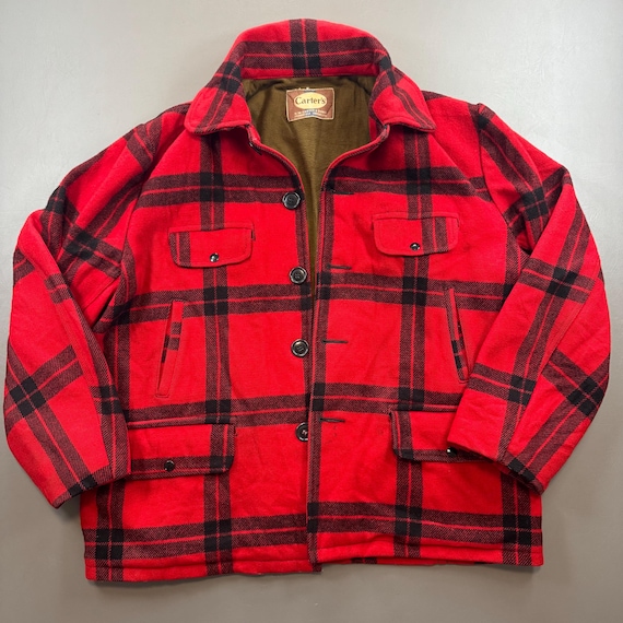 Vintage 1960s Carter’s Wool Buffalo Plaid Cruiser Jacket – Workwear Coat