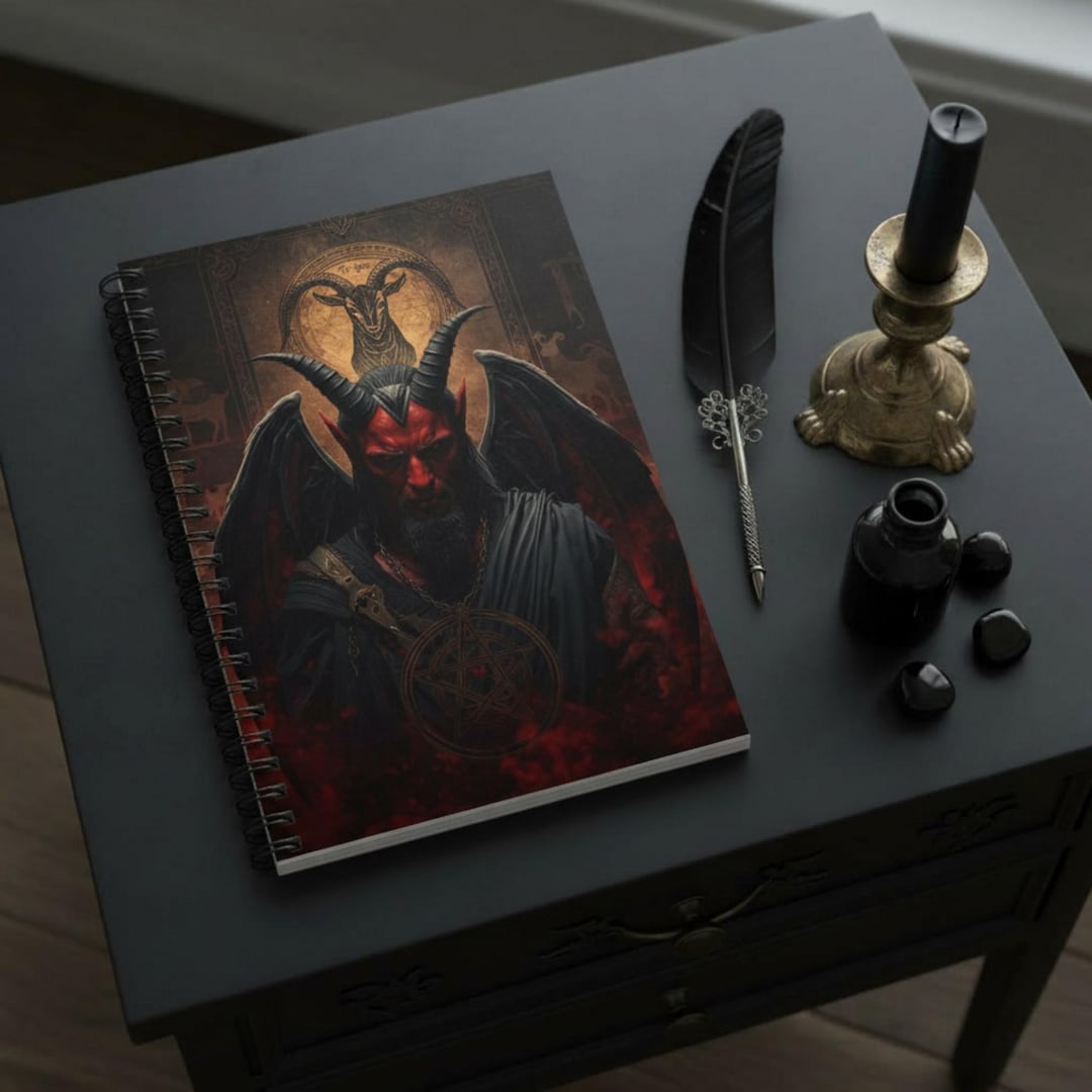 Spiral Notebook - the Devil Tarot With Capricorn Symbolism - Etsy