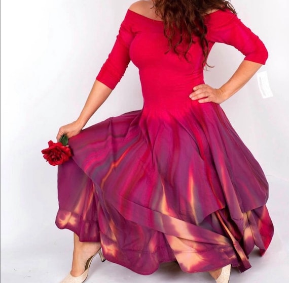 Luna Luz Red Dress With Ties Up-cotton Stunning S or M - Etsy