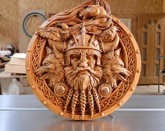 Odin Wall Art | Odin Wood Carving | Viking Wall Plaque | Norse God Wall Sculpture | Allfather Viking Decor