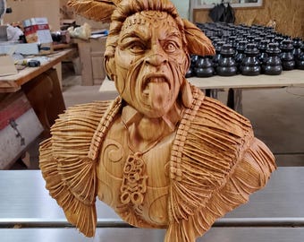 Maori Warrior Wood Carving | Wall Hanging | Wood Wall Sculpture | Polynesian Wall Art
