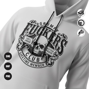 Club de baiseurs grincheux SVG PNG | Fichiers de découpe laser, sublimation et CNC | Designs de T-shirt pour adultes amusants | Téléchargement numérique