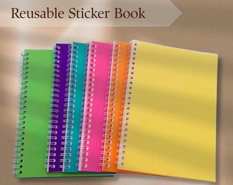 Reusable Sticker Album Sticker Collection Book 8.3" x 5.8" Scrapbook Activity Book Collector Binder Release Paper Colorful Stationery Gift
