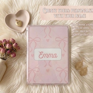 Personalized Kindle Insert | Kindle Skin| Coquette Bow Aesthetic | Satin or Holographic Finish | Bookish Gift for Readers | Kobo Skin