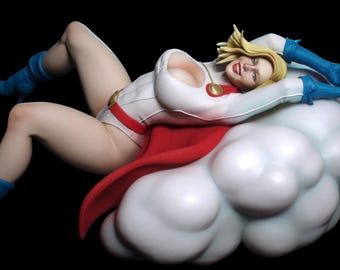 Power Girl Figure, 3D Handmade Painted Figure, Action Figurine