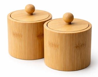 Juego de tarros de especias de bambú, almacenamiento de cocina natural, organizador ecológico