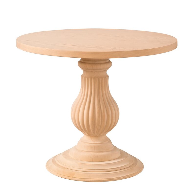 Handcrafted Round Dining Table | Solid Beech Wood Pedestal Base - Etsy