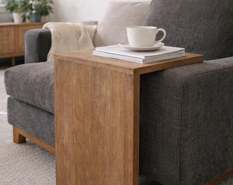 Solid Wood C-Table | Minimalist Sofa Side Table