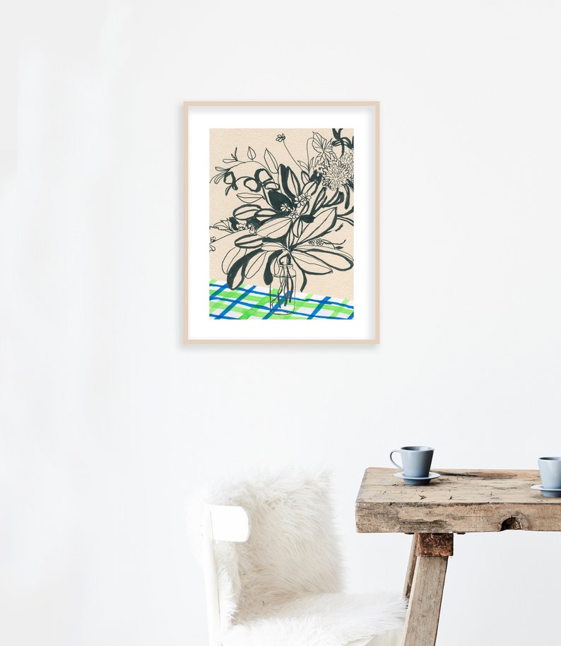 Plant Prints Line Drawing Illustration For Modern Home Decor Etsy