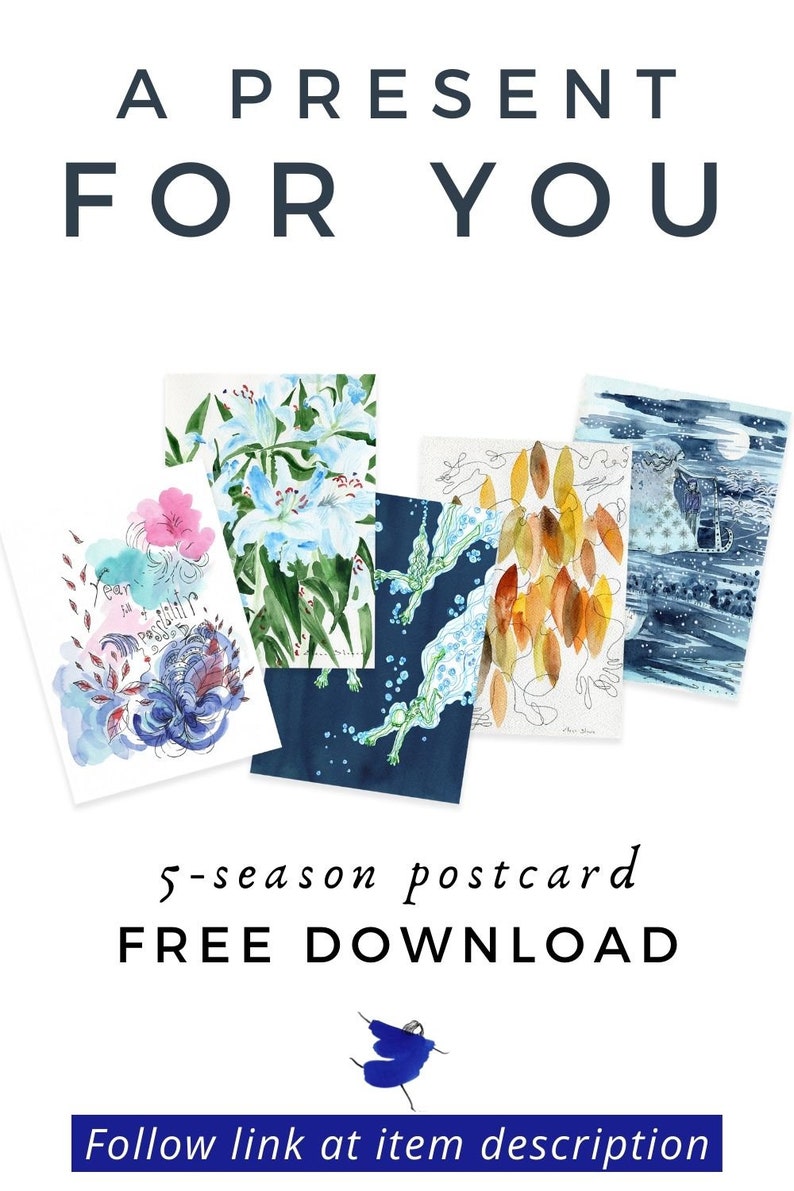 Blue Minimalist Abstract Paintings Set of 3 Prints // Modern Etsy