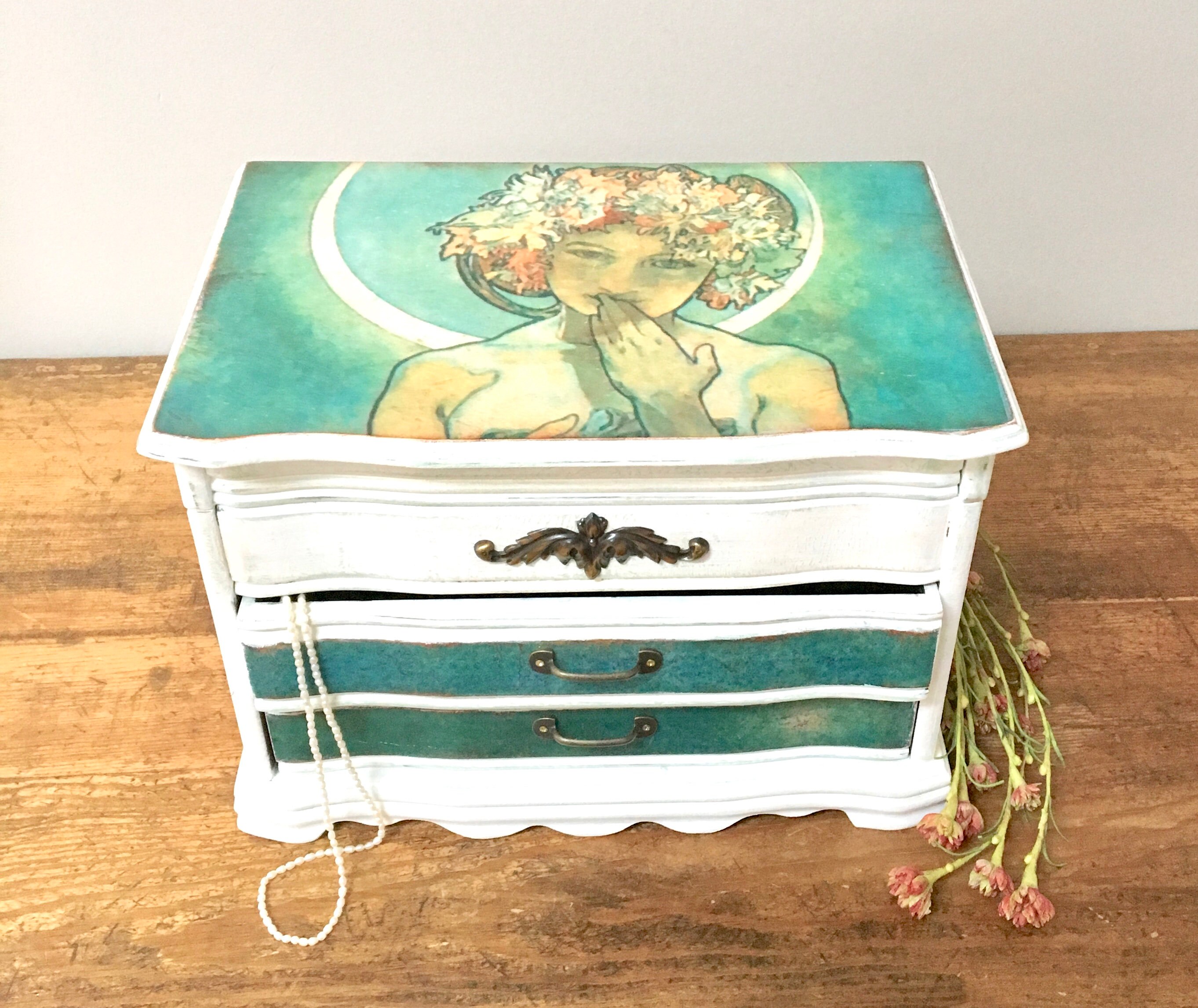 Caja de joyería almacenamiento de joyas | Etsy