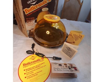 NOS Vintage West Bend Butter-matic II Popcorn Popper 82204 AMBER New Open Box