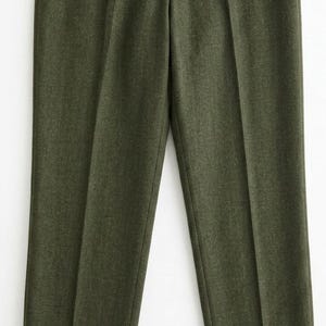 slim fit dress slacks Super 120s Wool Gabardine Dress Trouser, Hunter – Hertling USA