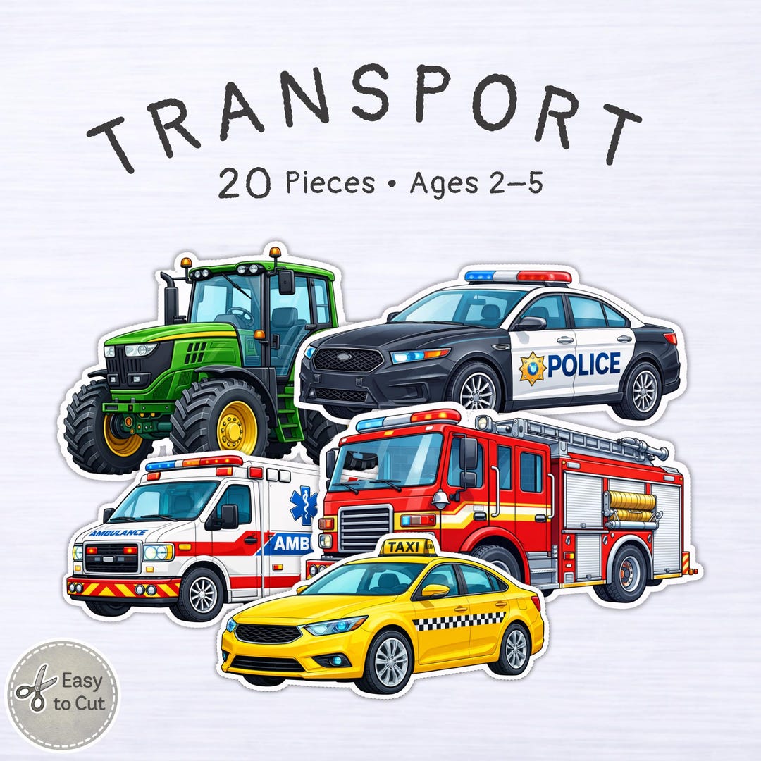Transport Cutouts Printable, Vehicle Scissor Skills for Toddlers ...