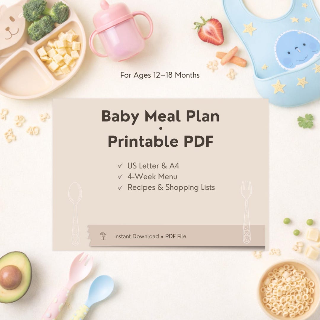 Printable Baby Meal Plan | PDF Menu With Recipes & Shopping Lists - Etsy
