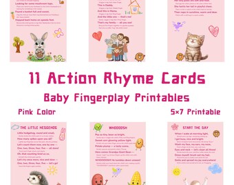 Baby Action Rhyme Cards | Finger Play Printables (5x7 Printable)